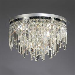 356-13302 Mannelli 6 Light Ceiling Light Polished Chrome and Crystal 