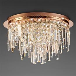 356-13309 Mannelli 6 Light Ceiling Light Rose Gold and Crystal 