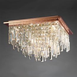 356-13310 Mannelli 6 Light Ceiling Light Rose Gold and Crystal 