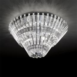 211-4142 Ippazio LED 12 Light Chrome Ceiling Light with Angle-Cut Crystal Glass 