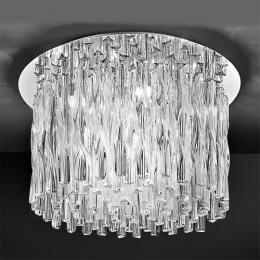 211-4147 Gianni LED 12 Light Chrome and Twisted Glass Ceiling Light 