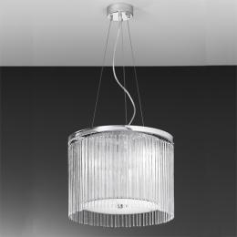 211-4158 Ercoli LED 3 Light Chrome Ceiling Light with Delicate Glass Rods 