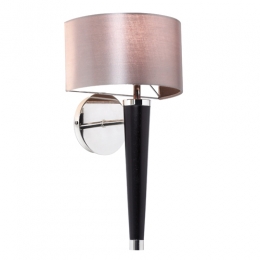 733-4789 Coltti LED Wall Light Walnut Coloured Wood and Silver Plated 
