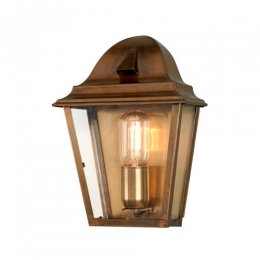 180-5121 Santori LED Period Outdoor Half Wall Lantern Aged Brass 