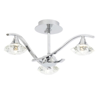 734-10444 Lusardi LED 3 Light Ceiling Light Polished Chrome