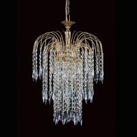 340-10606  LED 3 Light Crystal Chandelier Gold Plated