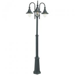 182-10818 Fioretti LED Outdoor Three Headed Lamp Post Black 