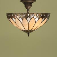 363-11073 Baccari LED Tiffany 3 Light Semi Flush Ceiling Light