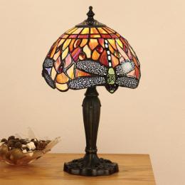 LED Flame Dragonfly Tiffany 1 Light Intermediate Table Lamp 