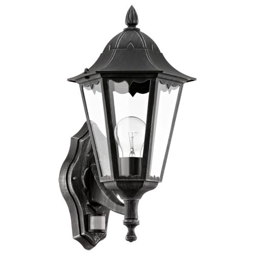 LED Outdoor PIR Wall Light Black Sliver