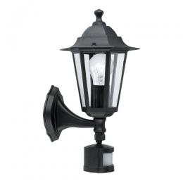 LED Outdoor PIR Wall Light Black 