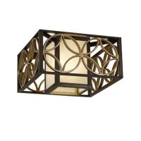 184-12000 Razzi LED 2 Light Flush Ceiling Light Heritage Bronze and Parisienne Gold