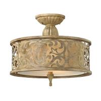 186-12039 Cardini LED 2 Light Small Flush Ceiling Light Brushed Champagne