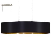 158-12322  LED 2 Light Oval Pendant Ceiling Light Satin Nickel Black