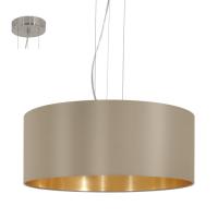 158-12355  LED 3 Light Pendant Ceiling Light Satin Nickel Taupe