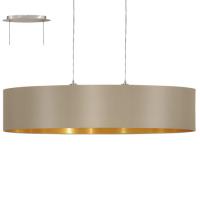 158-12357  LED 2 Light Oval Pendant Ceiling Light Satin Nickel Taupe