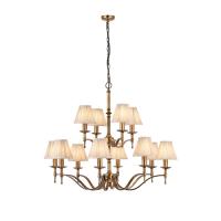 365-12498 Serena LED 12 Light Pendant Ceiling Light Antique Brass