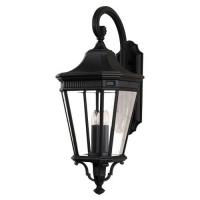 184-12697 Cottone LED Outdoor Period Large Wall Lantern Grecian Black