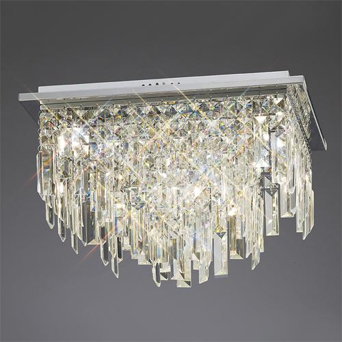 6 Light Ceiling Light Polished Chrome and Crystal