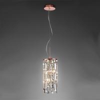 356-13311 Mannelli 2 Light Pendant Light Rose Gold and Crystal