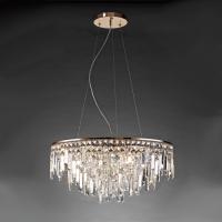 356-13314 Mannelli 8 Light Pendant Light Rose Gold and Crystal