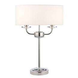 733-13436  2 Light Table Lamp Bright Nickel Plate 