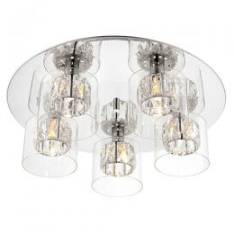 733-13556  5 Light Flush Ceiling Light Polished Chrome 