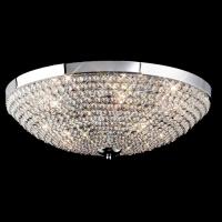 356-13810 Antonia 6 Light Flush Ceiling Light Polished Chrome and Crystal
