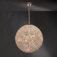 356-13828 Antonia 9 Light Pendant Light French Gold and Crystal