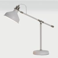 372-13852 Barbini Table Lamp Sand White and Satin Nickel