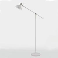372-13854 Barbini Floor Lamp Sand White and Satin Nickel