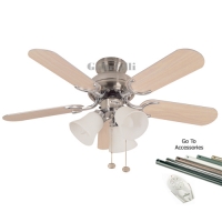 207-199  36 inch Capri Combi Ceiling Fan Stainless Steel