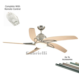 Fantasia 115687 Viper 54 inch Viper Ceiling Fan Stainless Steel Maple 