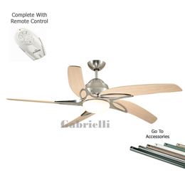 Fantasia 115625 Viper 44 inch Viper Ceiling Fan Satinless Steel Maple 