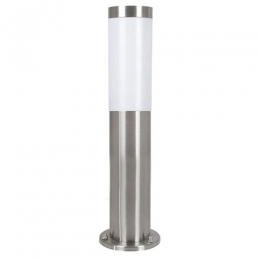 Outdoor Pedestal Lamp Nickel Frosted 