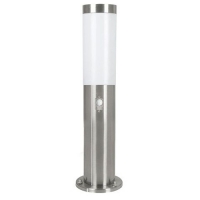 163-2908  Outdoor PIR Pedestal Lamp Nickel Frosted