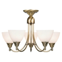 734-3366 Alberto LED 5 Light Ceiling Light Antique Brass