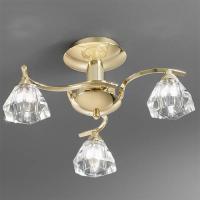 212-4152 Tonoli LED 3 Light Ceiling Light Brass Finish