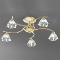 212-4153 Tonoli LED 5 Light Ceiling Light Brass Finish