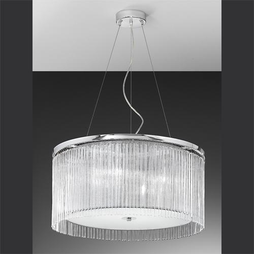 LED 4 Light Chrome Ceiling Light with Delicate Glass Rods