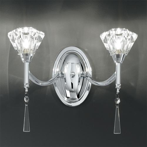 LED 2 Light Wall Light Chrome