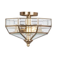 180-5305 Olmo LED Semi-Flush Ceiling Light Antique Brass