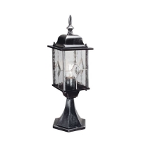 181-5308 Verratti LED Period Outdoor Pedestal Lantern Black Silver