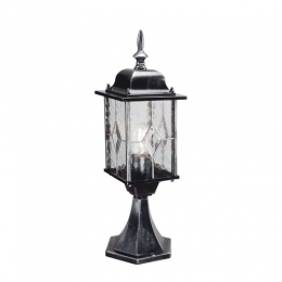 181-5308 Verratti LED Period Outdoor Pedestal Lantern Black Silver 