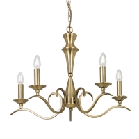 733-5889 Grabbi LED 5 Light Ceiling Light Antique Brass