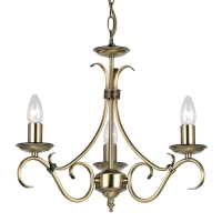 734-5895 Benussi LED 3 Light Ceiling Light Antique Brass