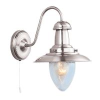 741-6635 Fiore LED Fisherman Wall Light Satin Silver Finish