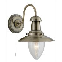 741-6636 Fiore LED Fisherman Wall Light Antique Brass