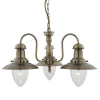 741-6637 Fiore LED 3 Light Fisherman Ceiling Light Antique Brass