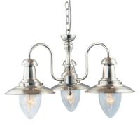 741-6638 Fiore LED 3 Light Fisherman Ceiling Light Satin Silver Finish